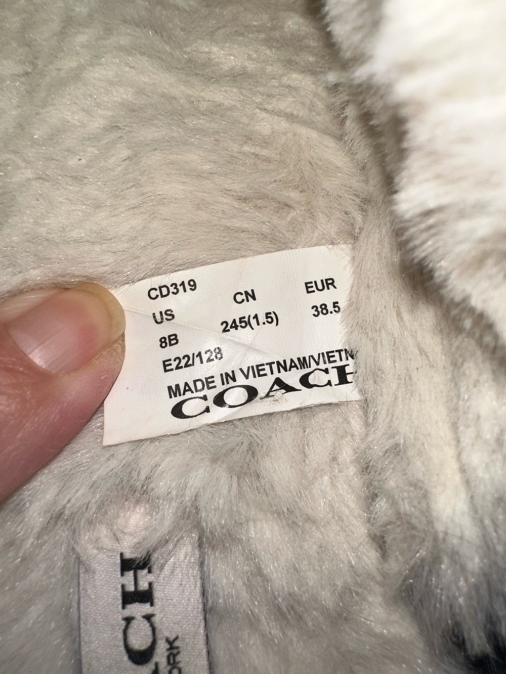 COACH Ziva Pink Signature Faux-Fur Slide Slippers with Cream Lining - Picture 2 of 4